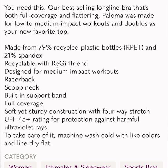 Girlfriend Collective Paloma Racer Back front zip hi impact Sports Bra Blue Var - Picture 3 of 16